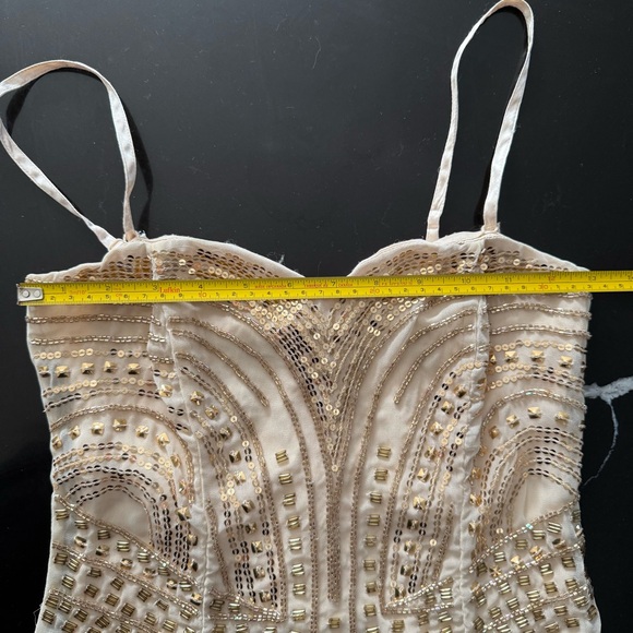 🪩 NWT H&M Gold Sequin Beaded Mini Dress (4) - Picture 12 of 13
